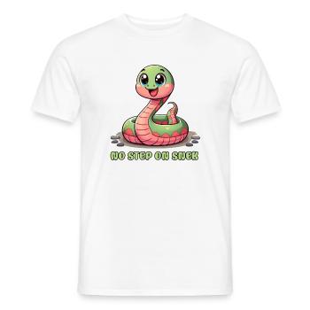 No Step on Snek : un signe d’avertissement hilarant - T-shirt homme - blanc - Devant - AI Model Male 178 dark (178cm)