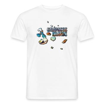 Watercolor Map Galapagos - Men's T-Shirt - white - Front - AI Model Male 178 dark (178cm)