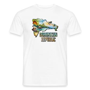 Aquarell Landkarte Dominikanische Republik - Männer T-Shirt - Weiß - Vorne - AI Model Male 178 dark (178cm)