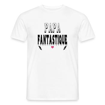 Papa Fantastique - T-shirt homme - blanc - Devant - AI Model Male 178 dark (178cm)