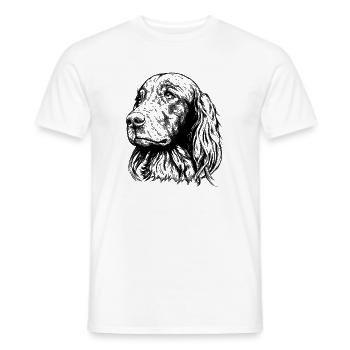 Portrait de setter irlandais - T-shirt homme - blanc - Devant - AI Model Male 178 dark (178cm)