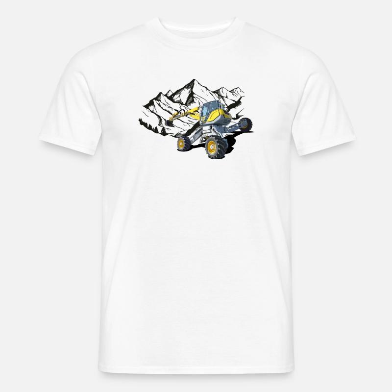 Excavator, walking excavator for difficult terrain - Men’s T-shirt - white