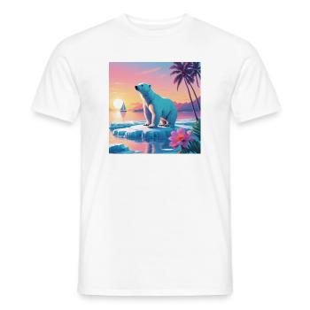 Ours polaire en vacances - T-shirt homme - blanc - Devant - AI Model Male 178 dark (178cm)