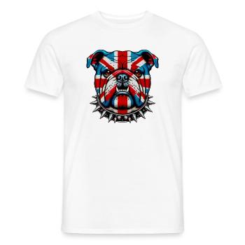 English Bulldog Dog - Men's T-Shirt - white - Front - AI Model Male 178 dark (178cm)