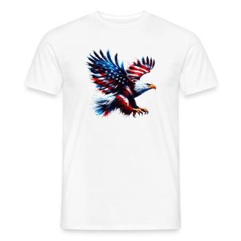 Eagle Flag USA USA Américain - T-shirt homme - blanc - Devant - AI Model Male 178 dark (178cm)