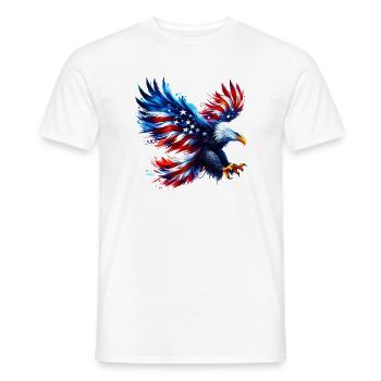 Eagle Flag USA USA Américain - T-shirt homme - blanc - Devant - AI Model Male 178 dark (178cm)