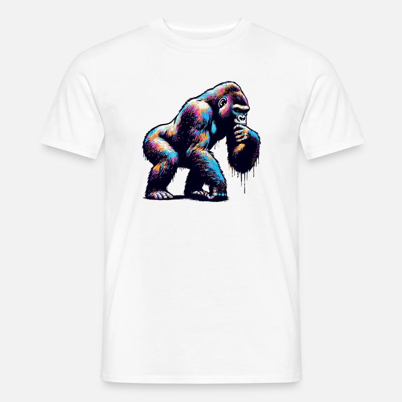 Gorilla - Männer T-Shirt - Weiß