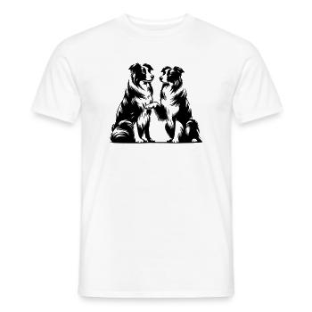 Border Collie - T-shirt homme - blanc - Devant - AI Model Male 178 dark (178cm)
