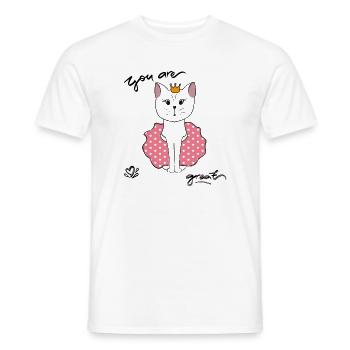 You are great, Cat - Men's T-Shirt - white - Front - AI Model Male 178 dark (178cm)