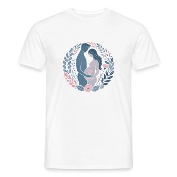 Expecting Parent Love Floral Pregnant Announcement - Men's T-Shirt - white - Front - AI Model Male 178 dark (178cm)