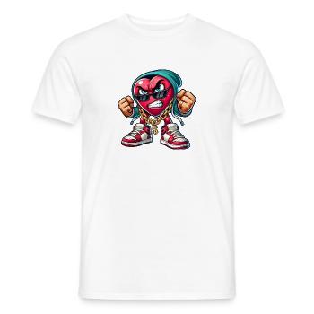 Böses Herz Gangster Design - Männer T-Shirt - Weiß - Vorne - AI Model Male 178 dark (178cm)