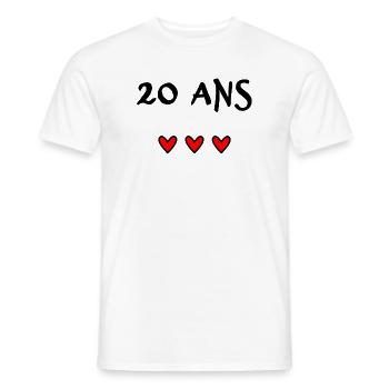 HAPPY BIRTHDAY. HAPPY BIRTHDAY. ANNIVERSARY. - Men's T-Shirt - white - Front - AI Model Male 178 dark (178cm)