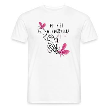 Du bist wundervoll, Blumenranke - Männer T-Shirt - Weiß - Vorne - AI Model Male 178 dark (178cm)