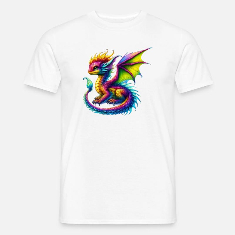 Drache - Männer T-Shirt - Weiß