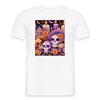 Dia de los Muertos festif, Jour des Morts - T-shirt homme - blanc - Devant - AI Model Male 178 dark (178cm)