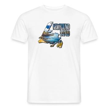 Aquarell Landkarte Neufundland - Männer T-Shirt - Weiß - Vorne - AI Model Male 178 dark (178cm)