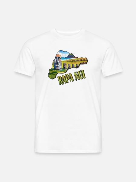 Aquarell Landkarte Rapa Nui - Männer T-Shirt - Weiß