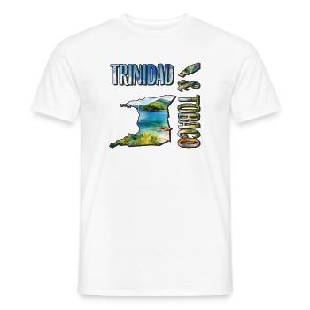 Aquarell Landkarte Trinidad und Tobago - Männer T-Shirt - Weiß - Vorne - AI Model Male 178 dark (178cm)