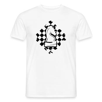 Schach Feld Knight Pferd Illustration Verein Logo - Männer T-Shirt - Weiß - Vorne - AI Model Male 178 dark (178cm)