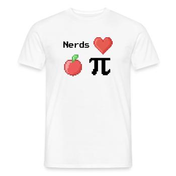 Les nerds adorent Apple Pi Pi Dictons Math S Pixel - T-shirt homme - blanc - Devant - AI Model Male 178 dark (178cm)