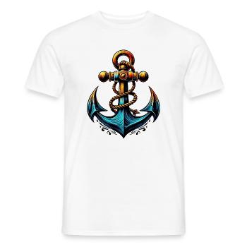 Une ancre - T-shirt homme - blanc - Devant - AI Model Male 178 dark (178cm)