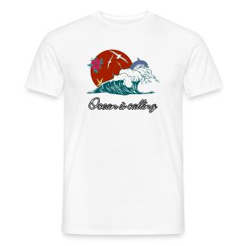 Das Meer ruft - Männer T-Shirt - Weiß - Vorne - AI Model Male 178 dark (178cm)