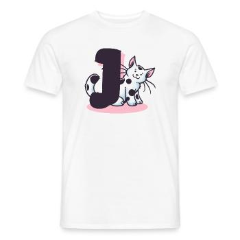 Katze Buchstabe J - Männer T-Shirt - Weiß - Vorne - AI Model Male 178 dark (178cm)