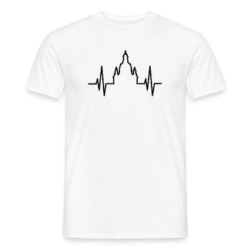 Herzschlag Frauenkirche Dresden Puls Logo Symbol - Men's T-Shirt - white - Front - AI Model Male 178 dark (178cm)