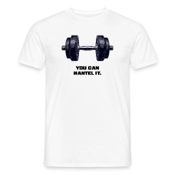 Dumbbell, Fitness, Motivation, Gym, T-Shirt, Funny - Men's T-Shirt - white - Front - AI Model Male 178 dark (178cm)