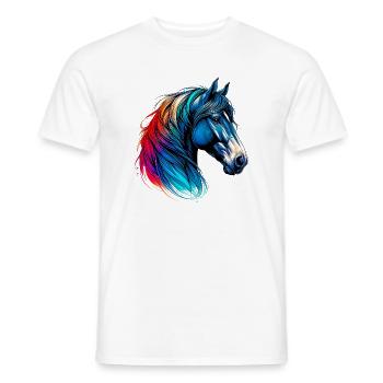 Cheval - T-shirt homme - blanc - Devant - AI Model Male 178 dark (178cm)