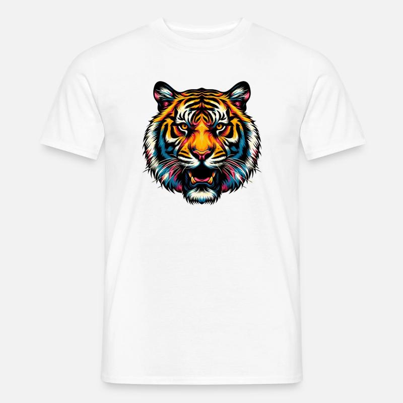 Tiger - Männer T-Shirt - Weiß