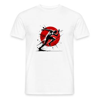 Dynamic Runner Athletic Sports Enthusiast Design - Men's T-Shirt - white - Front - AI Model Male 178 dark (178cm)