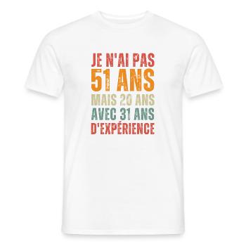 Gift for a 51st birthday - Men's T-Shirt - white - Front - AI Model Male 178 dark (178cm)