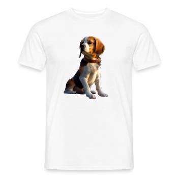 Beagle Puppy Beagles Cute Dog English Beagle - Men's T-Shirt - white - Front - AI Model Male 178 dark (178cm)