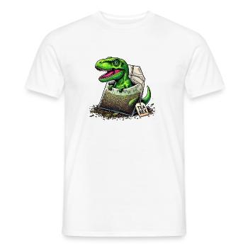 Tea rex T-rex dinosaur - Men's T-Shirt - white - Front - AI Model Male 178 dark (178cm)