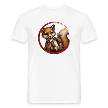 Starting school in style: Fuchs for school beginners - Men's T-Shirt - white - Front - AI Model Male 178 dark (178cm)