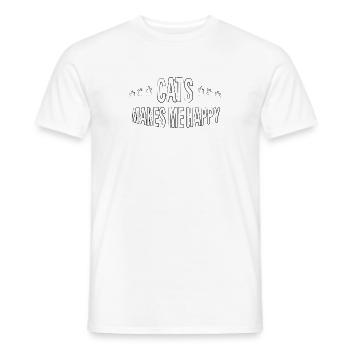 Les chats me rendent heureux - T-shirt homme - blanc - Devant - AI Model Male 178 dark (178cm)