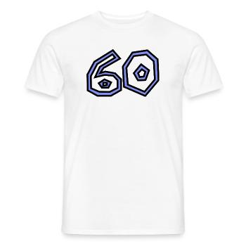60. 60 ANS. 60e ANNIVERSAIRE. ANNIVERSAIRE 60 ANS. - T-shirt homme - blanc - Devant - AI Model Male 178 dark (178cm)