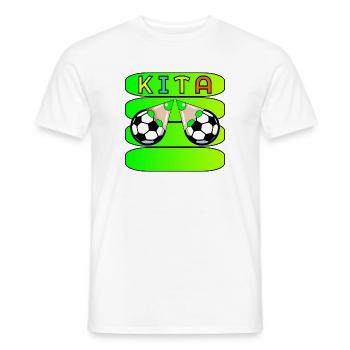 KITA FUßBALL NAMENSSCHILD - Männer T-Shirt - Weiß - Vorne - AI Model Male 178 dark (178cm)