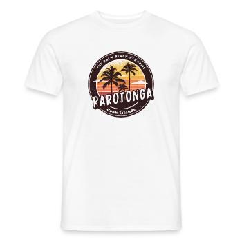 Palmiers vintage des îles Cook de Parotonga - T-shirt homme - blanc - Devant - AI Model Male 178 dark (178cm)