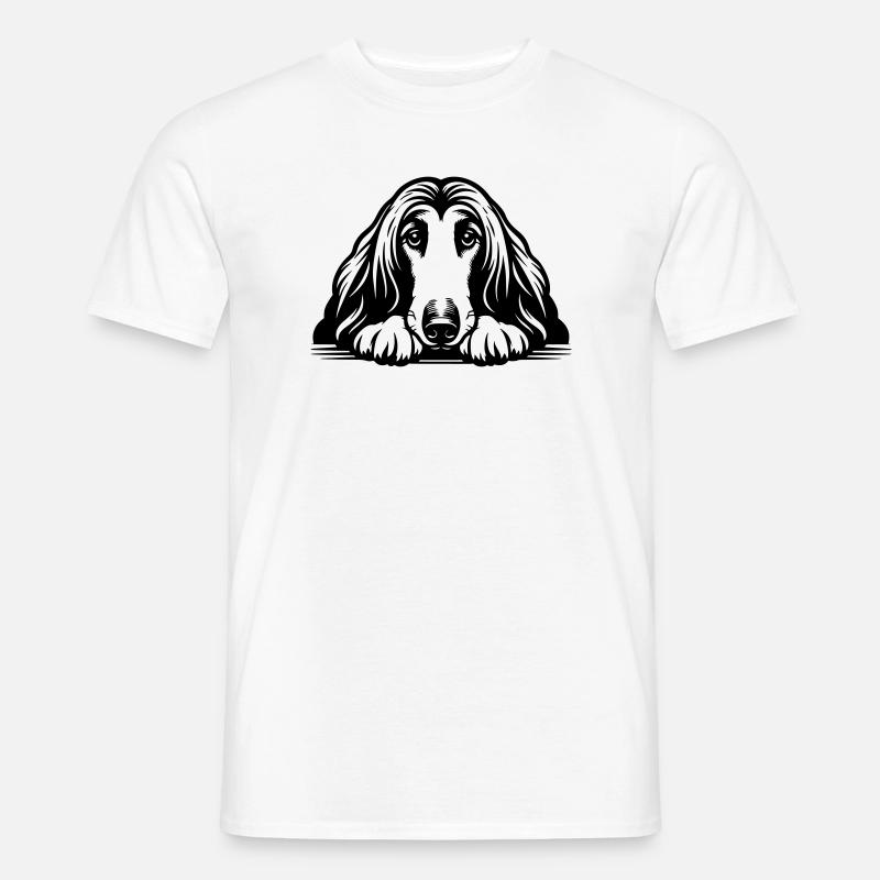 Afghane Kopf mit Pfoten - Männer T-Shirt - Weiß