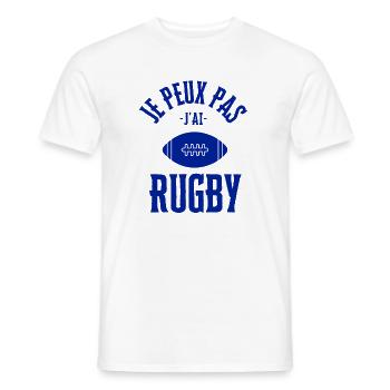 I can't I have rugby - Men's T-Shirt - white - Front - AI Model Male 178 dark (178cm)