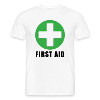 First Aid Medical Cross Sicherheitssymbol Vektor-Symbol - Männer T-Shirt - Weiß - Vorne - AI Model Male 178 dark (178cm)