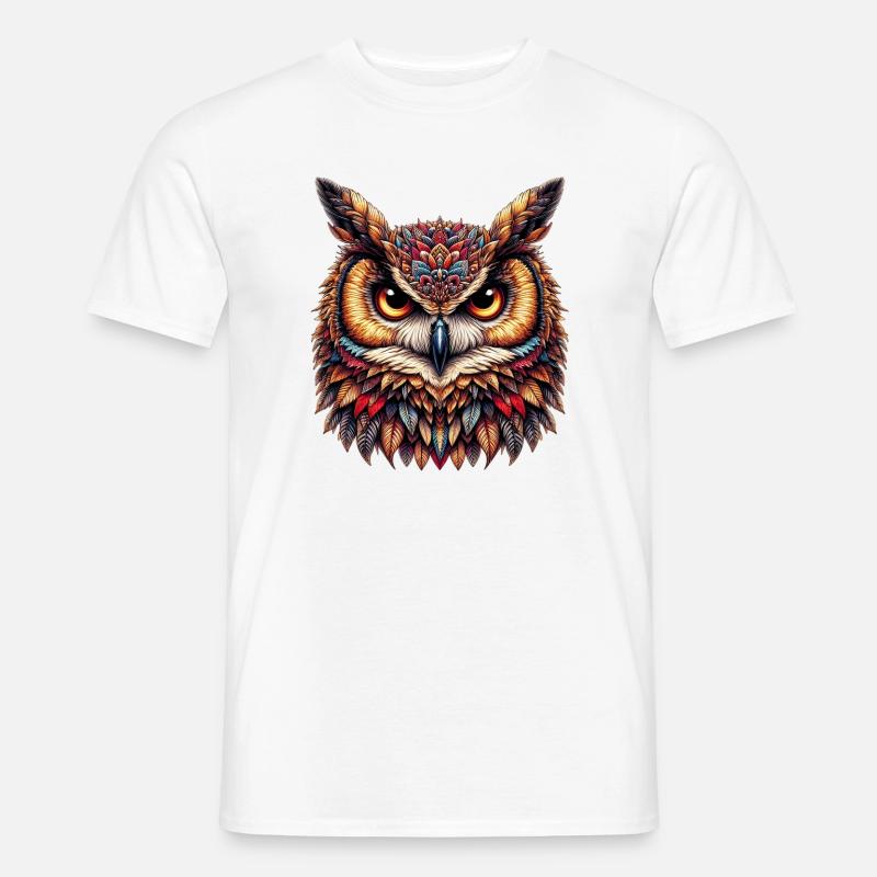 Eule - Männer T-Shirt - Weiß