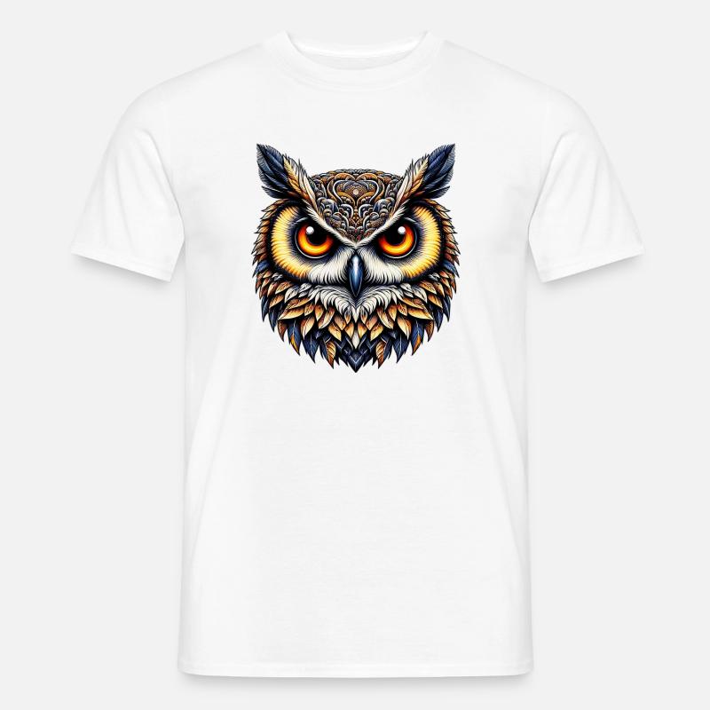 Eule - Männer T-Shirt - Weiß