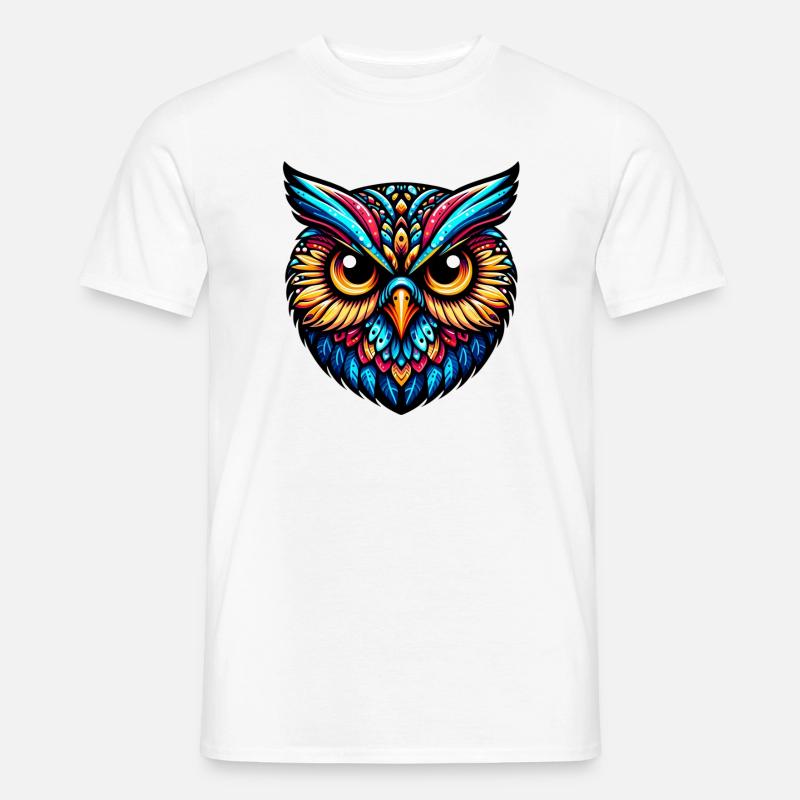 Eule - Männer T-Shirt - Weiß