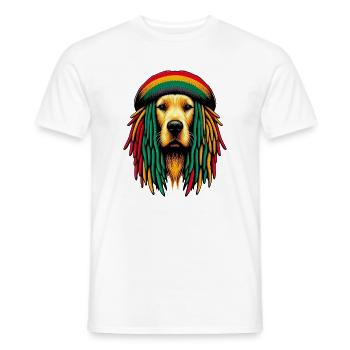 Chien Rasta Jamaïque Jamaïque Jamaïque Jamaïcain - T-shirt homme - blanc - Devant - AI Model Male 178 dark (178cm)