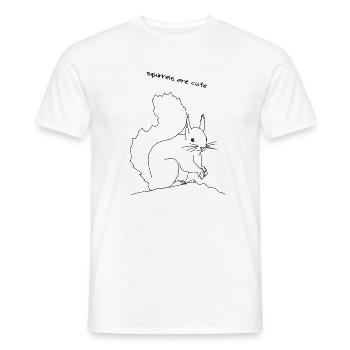 Écureuil mignon, lineart - T-shirt homme - blanc - Devant - AI Model Male 178 dark (178cm)