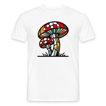 Fungo Funghi Mushroom Mushrooms - Men's T-Shirt - white - Front - AI Model Male 178 dark (178cm)