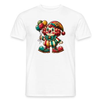 Fröhliche Farben: Dein bunter Clown für gute Laune - Männer T-Shirt - Weiß - Vorne - AI Model Male 178 dark (178cm)